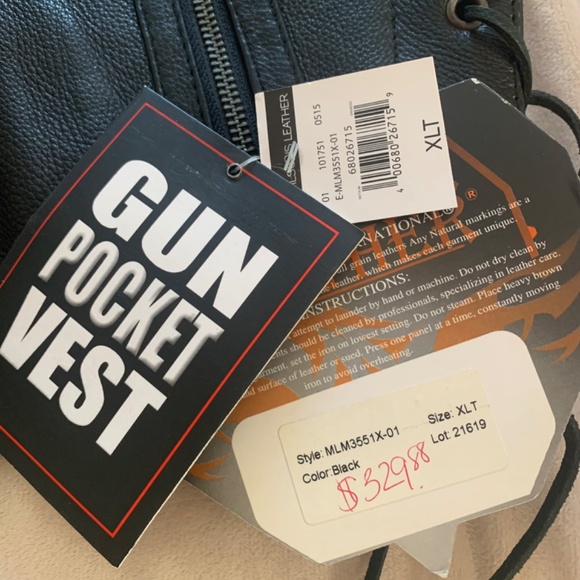 Milwaukee Leather Performance Apparel Concealed Carry Leather Vest XLT - Picture 4 of 7